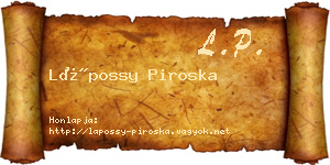 Lápossy Piroska névjegykártya